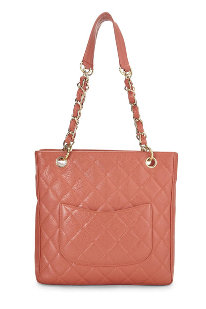 Chanel, Pre-Loved Pink Quilted Caviar Petite Shopping Tote (PST), Pink