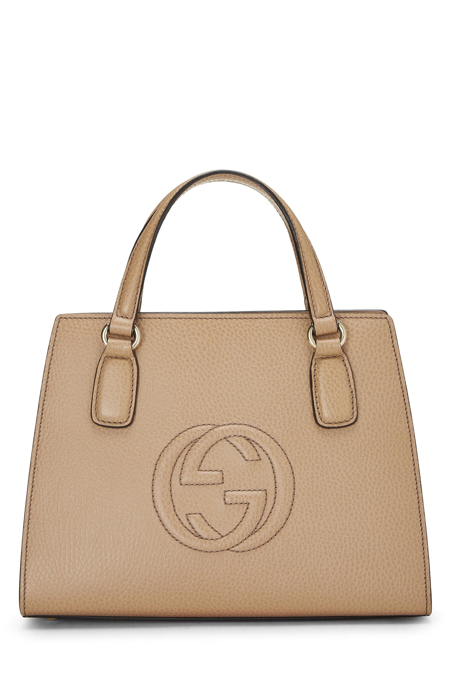 Gucci, sac à main Soho en cuir grainé beige d'occasion, beige