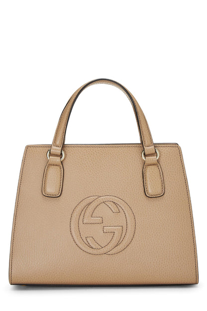 Gucci, sac à main Soho en cuir grainé beige d'occasion, beige