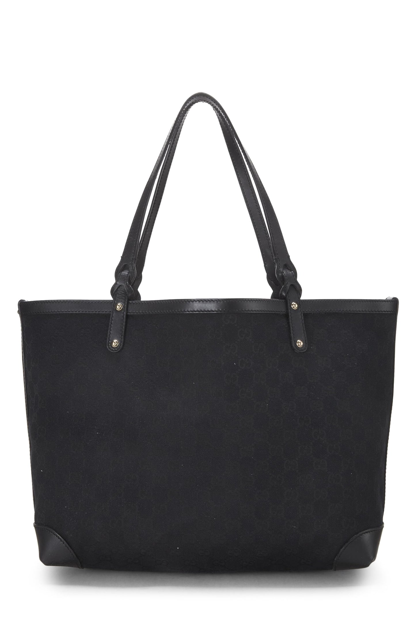 Gucci, sac fourre-tout artisanal en toile GG noir d'origine d'occasion, noir