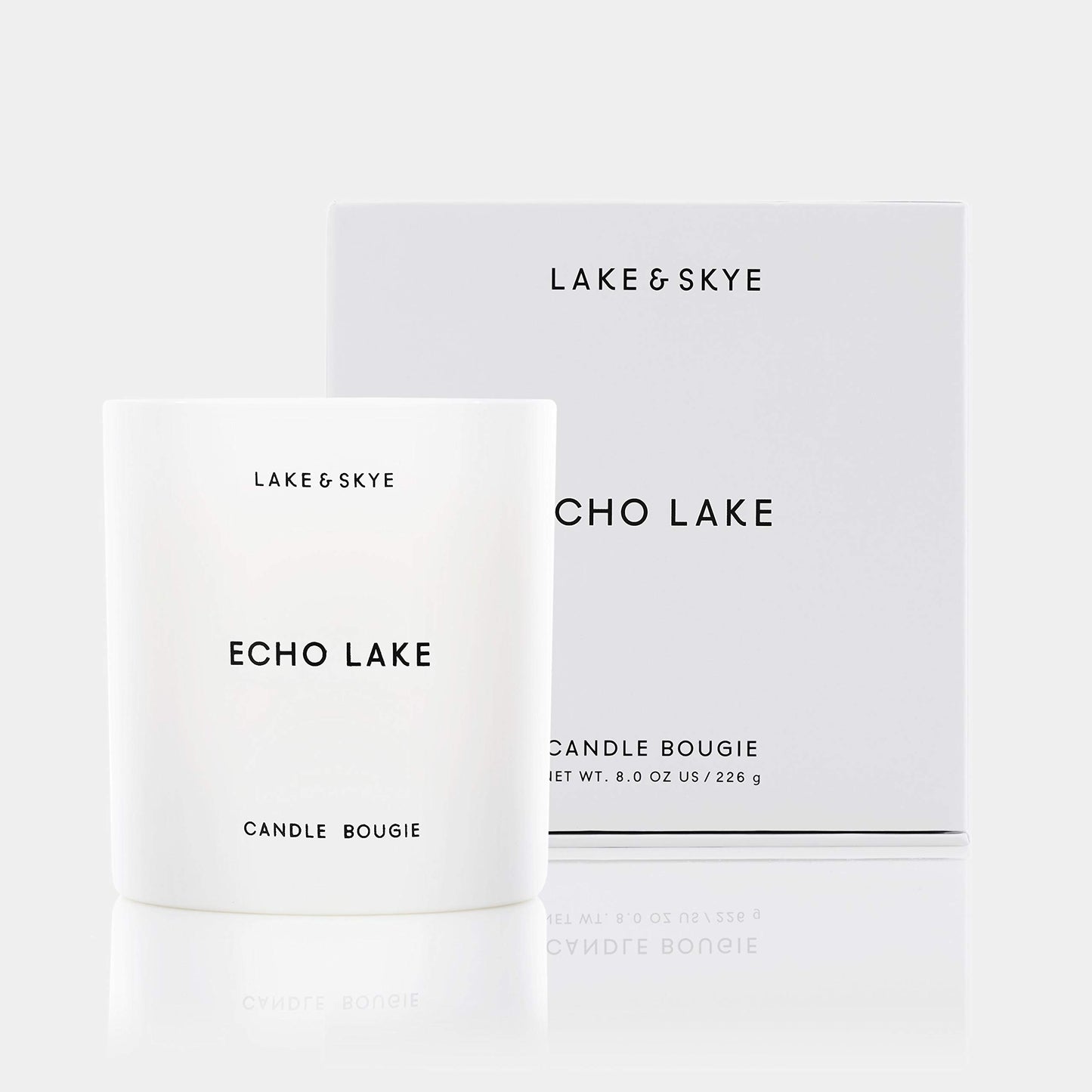 Lake & Skye Echo Lake Candle - Vegan Fragrance Collection, 100% Soy Base, Cruelty Free (8 oz), 50 Hour Burn Time - Floral and Woody