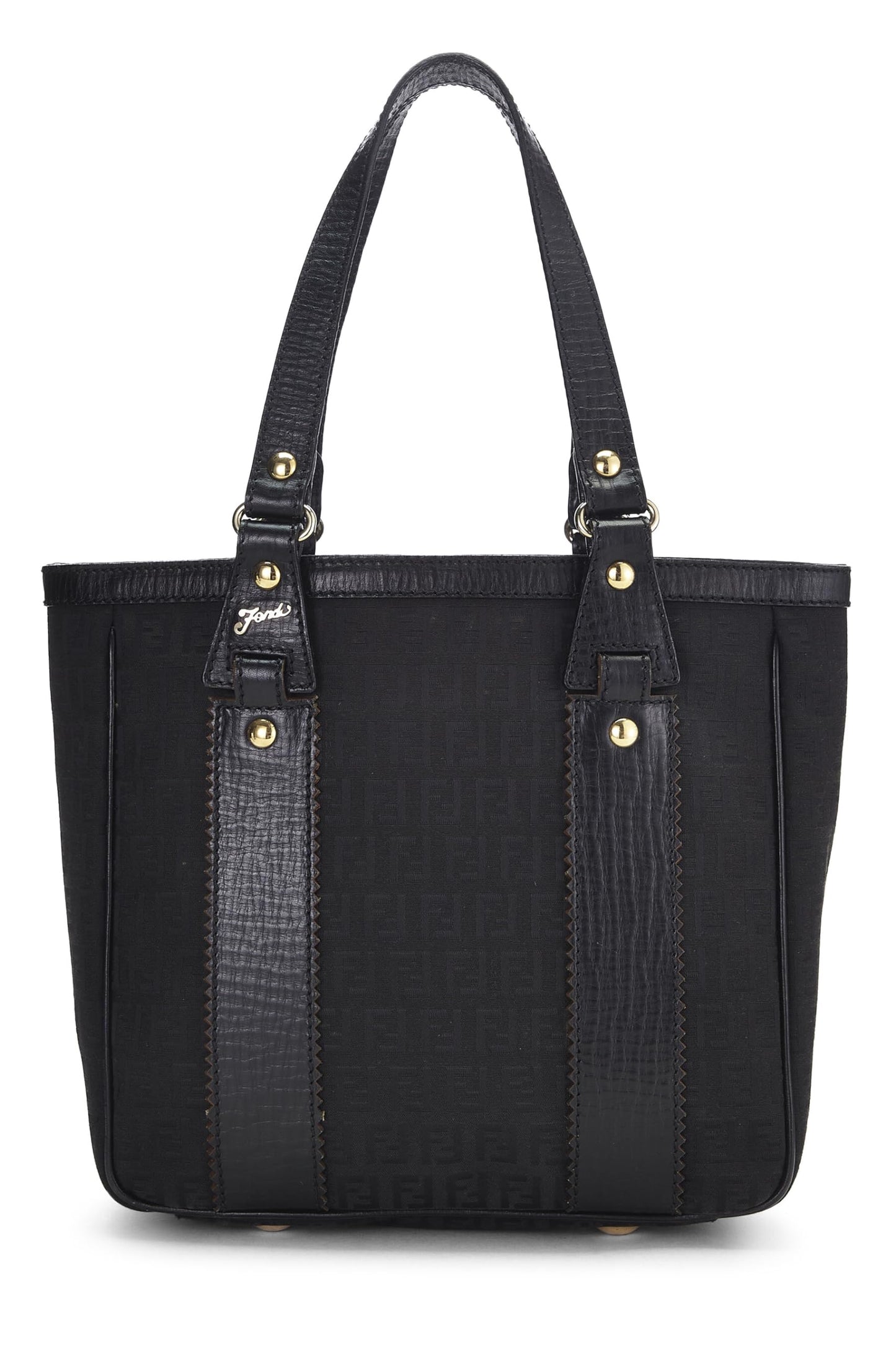 Fendi, sac fourre-tout en toile Zucchino noir d'occasion, petit modèle, noir