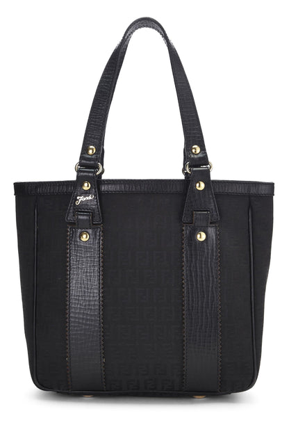 Fendi, Pre-Loved Black Zucchino Canvas Tote Small, Black