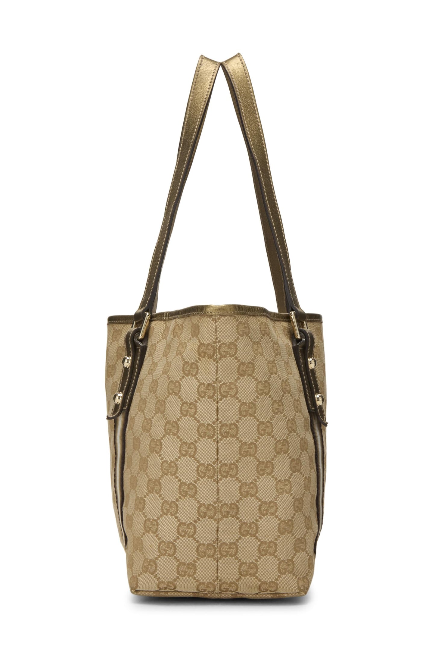 Gucci, Bolso tote Jolicoeur grande de lona GG original dorado Pre-Loved, Dorado