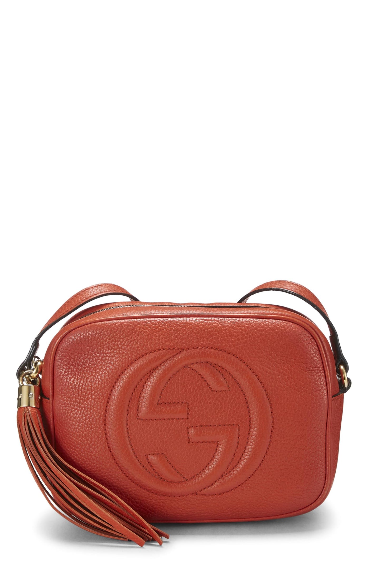 Gucci, Pre-Loved Orange Grained Leather Soho Disco, Orange