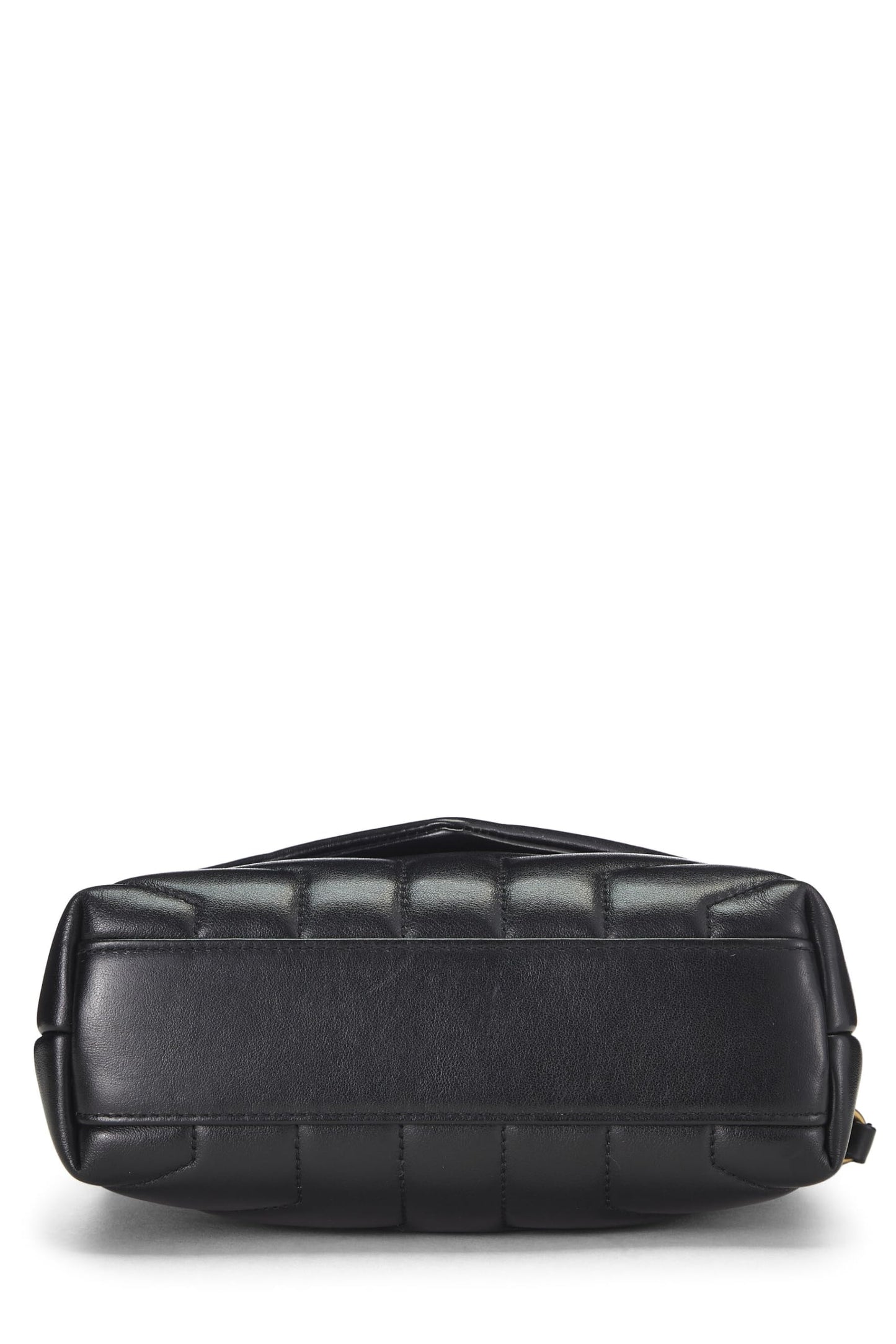 Saint Laurent, Pre-Loved Black Chevron Calfskin Leather Lou Lou Toy, Black