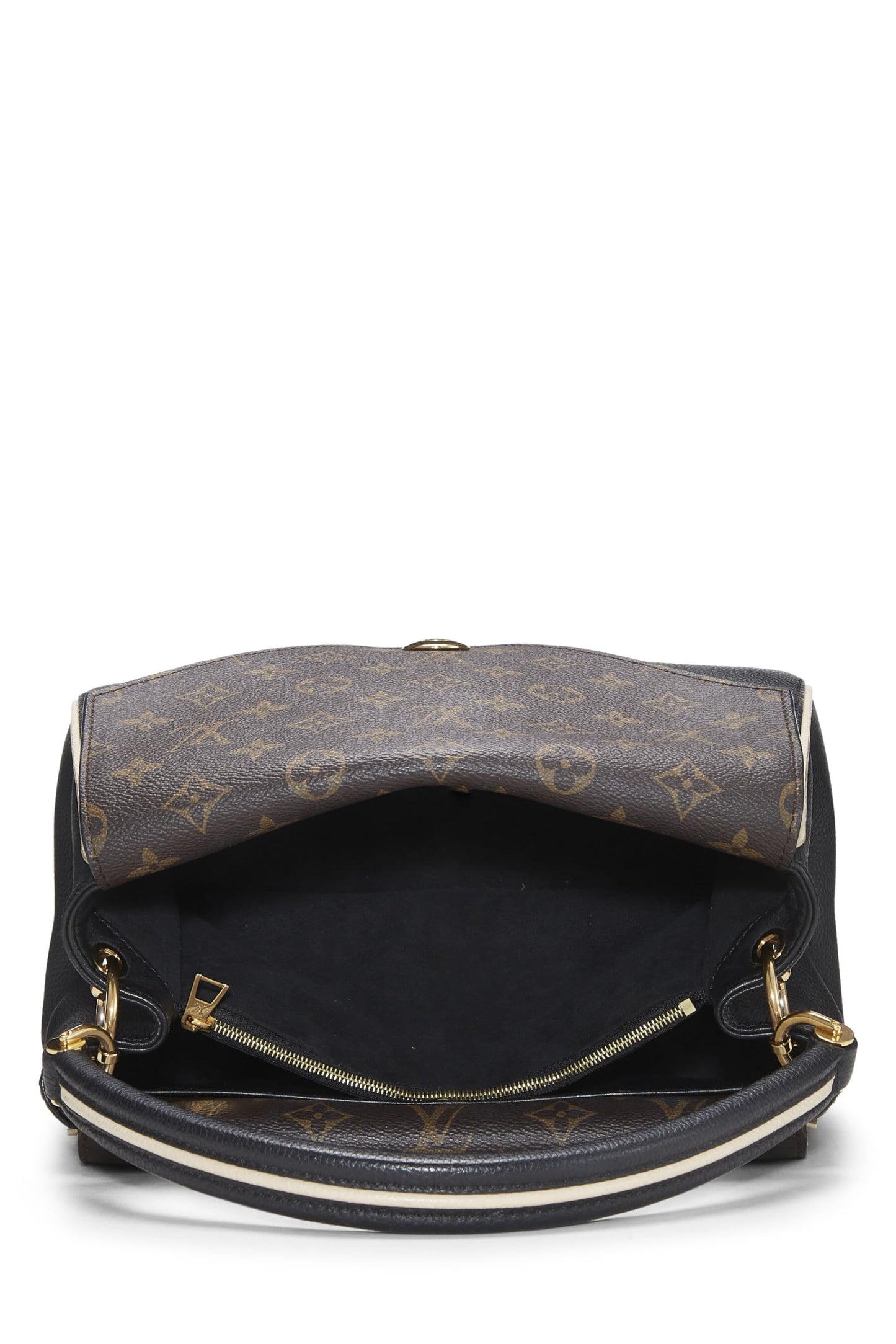 Louis Vuitton, Bolso doble V de cuero con monograma negro Pre-Loved, Negro