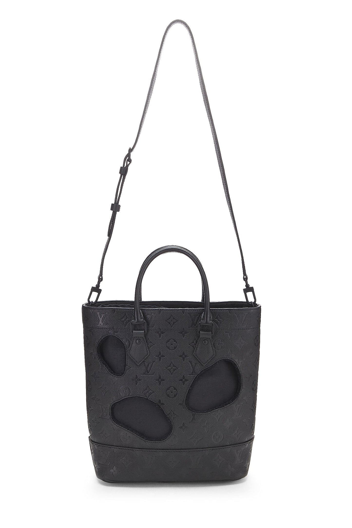 Louis Vuitton, Pre-Loved Comme des Garçons x Louis Vuitton Black Monogram Empreinte Bag with Holes PM, Black