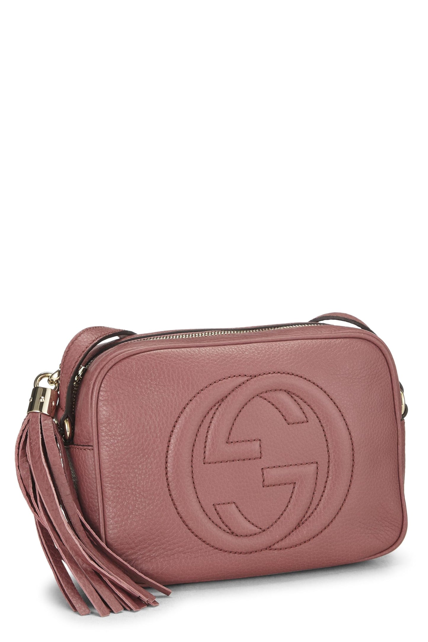 Gucci, Pre-Loved Pink Leather Grained Leather Soho Disco, Pink