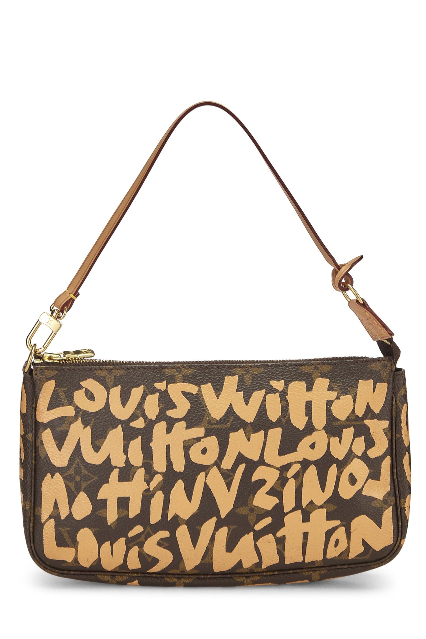 Louis Vuitton, Pre-Loved Stephen Sprouse x Louis Vuitton Beige Monogram Graffiti Pochette, Beige