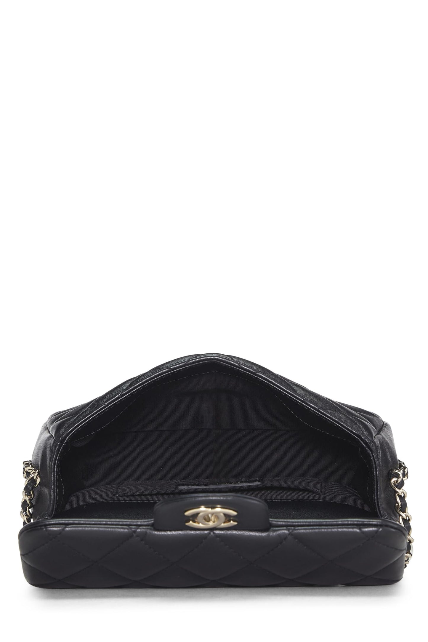 Chanel, Bolso pequeño con solapa My Precious Pearls de piel de cordero negra Pre-Loved, Negro