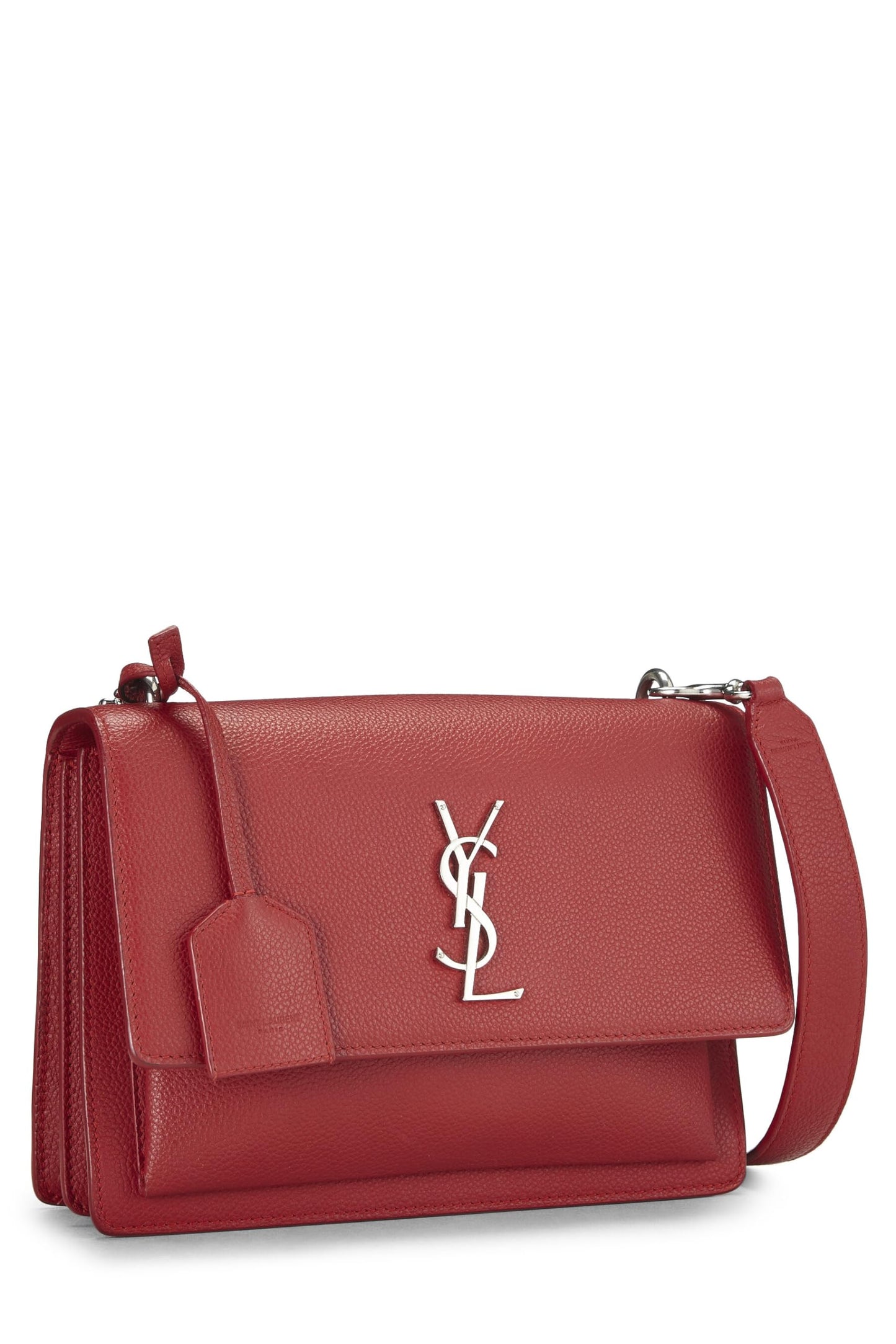 Yves Saint Laurent, Piel de becerro roja Pre-Loved Sunset Medium, Rojo