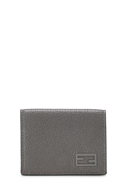 Fendi, Pre-Loved Grey Leather Tri-Fold Wallet, Grey