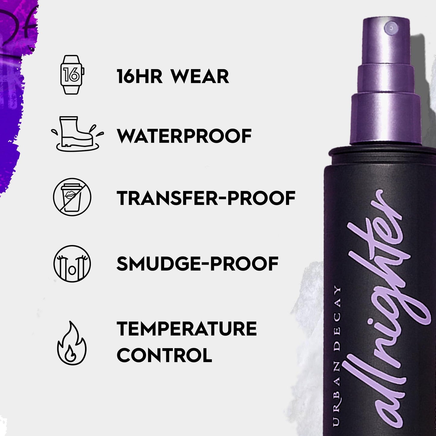 Urban Decay All Nighter Face Primer + Paquete de spray fijador de viaje - Maquillaje de larga duración - Spray fijador de acabado natural (1 fl oz) + Primer de maquillaje (1 fl oz)