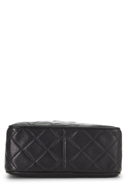 Chanel, Mini sac photo « CC » en cuir d'agneau noir d'occasion, noir