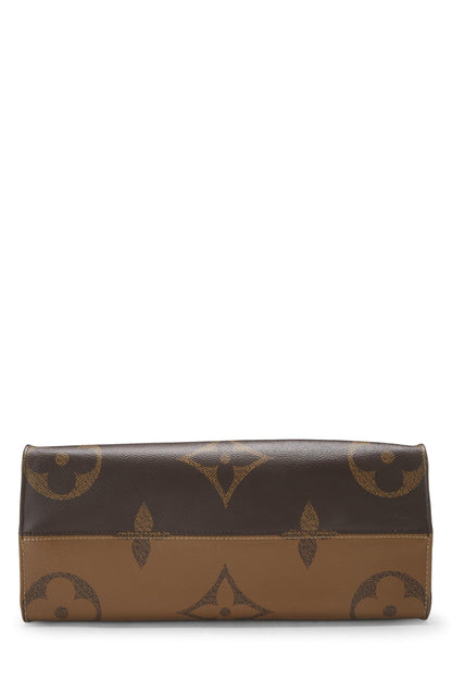 Louis Vuitton, Pre-Loved Monogram Reversed Giant On The Go MM, Brown