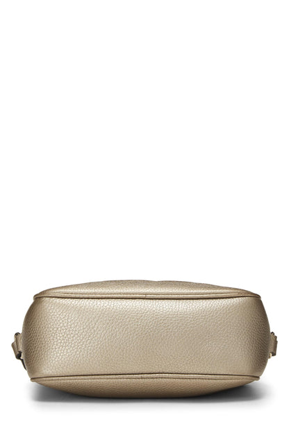 Gucci, Pre-Loved Gold Metallic Grained Leather Soho Disco, Gold