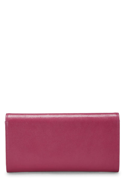 Chanel, portefeuille long « CC » en cuir de veau violet d'occasion, violet