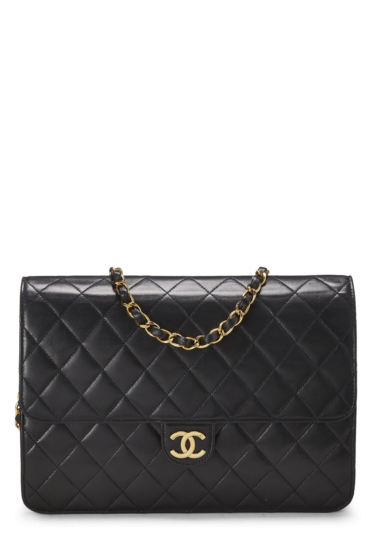 Chanel, Pre-Loved Black Quilted Lambskin Ex Flap Medium, Black