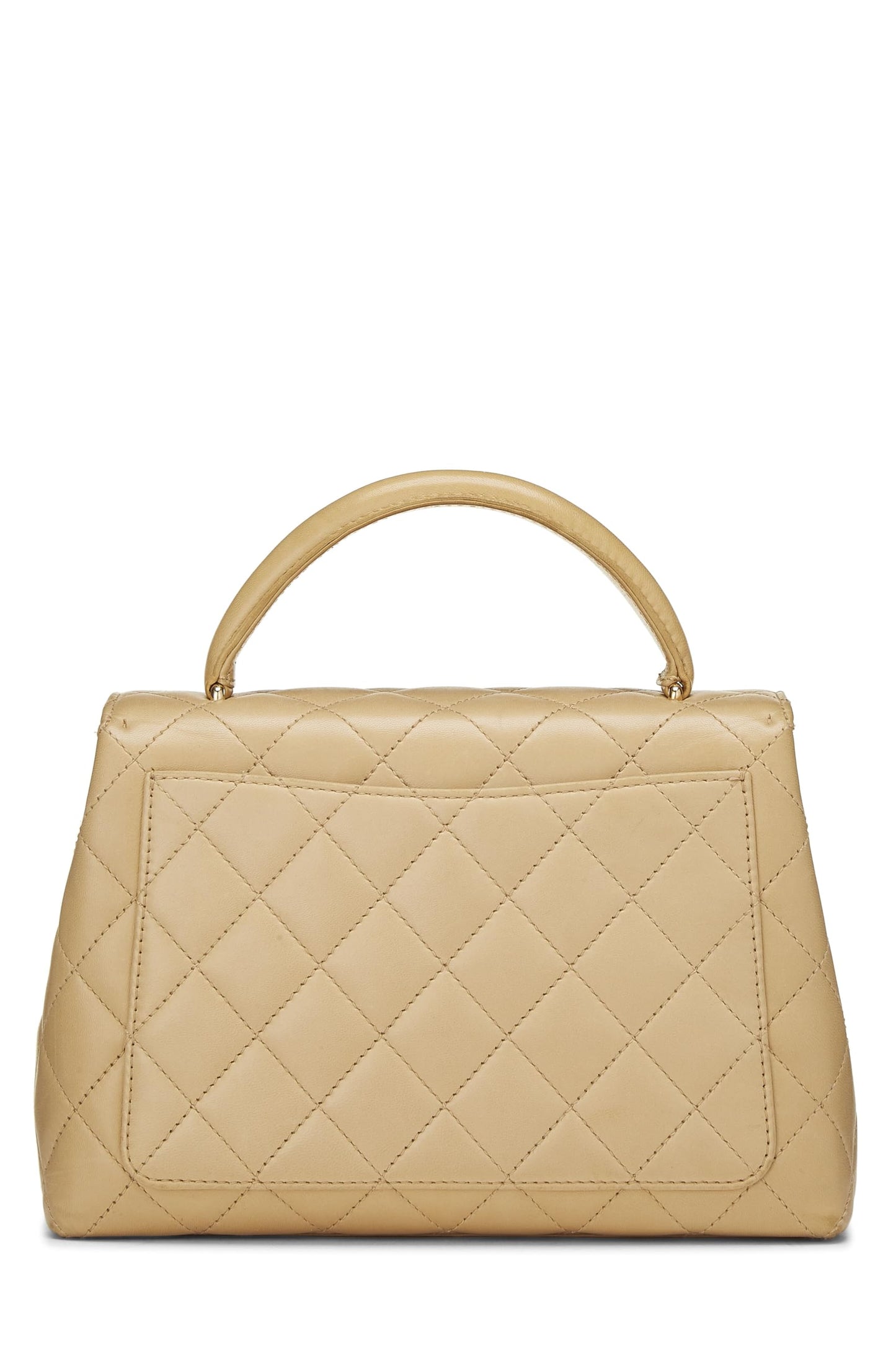 Chanel, Kelly de piel de cordero acolchada en color beige Pre-Loved, Beige