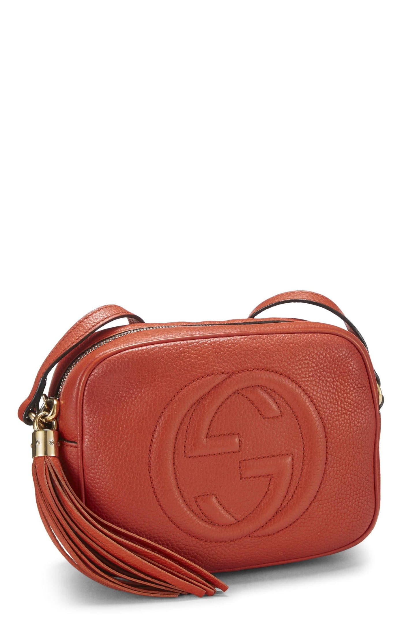 Gucci, Soho Disco en cuir grainé orange d'occasion, orange