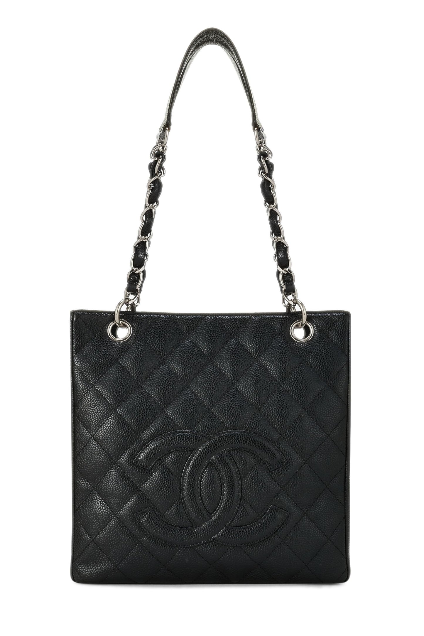 Chanel, sac cabas matelassé noir Caviar Petite d'occasion (PST), noir