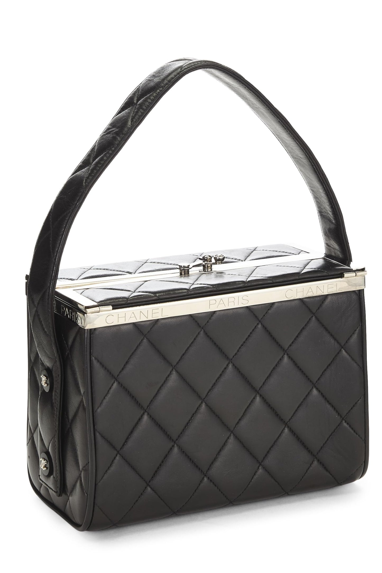 Chanel, Pre-Loved Black Quilted Lambskin Box Vanity Small, Black