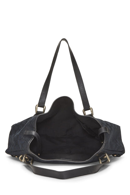 Gucci, sac fourre-tout Abbey en toile GG noir d'occasion, noir