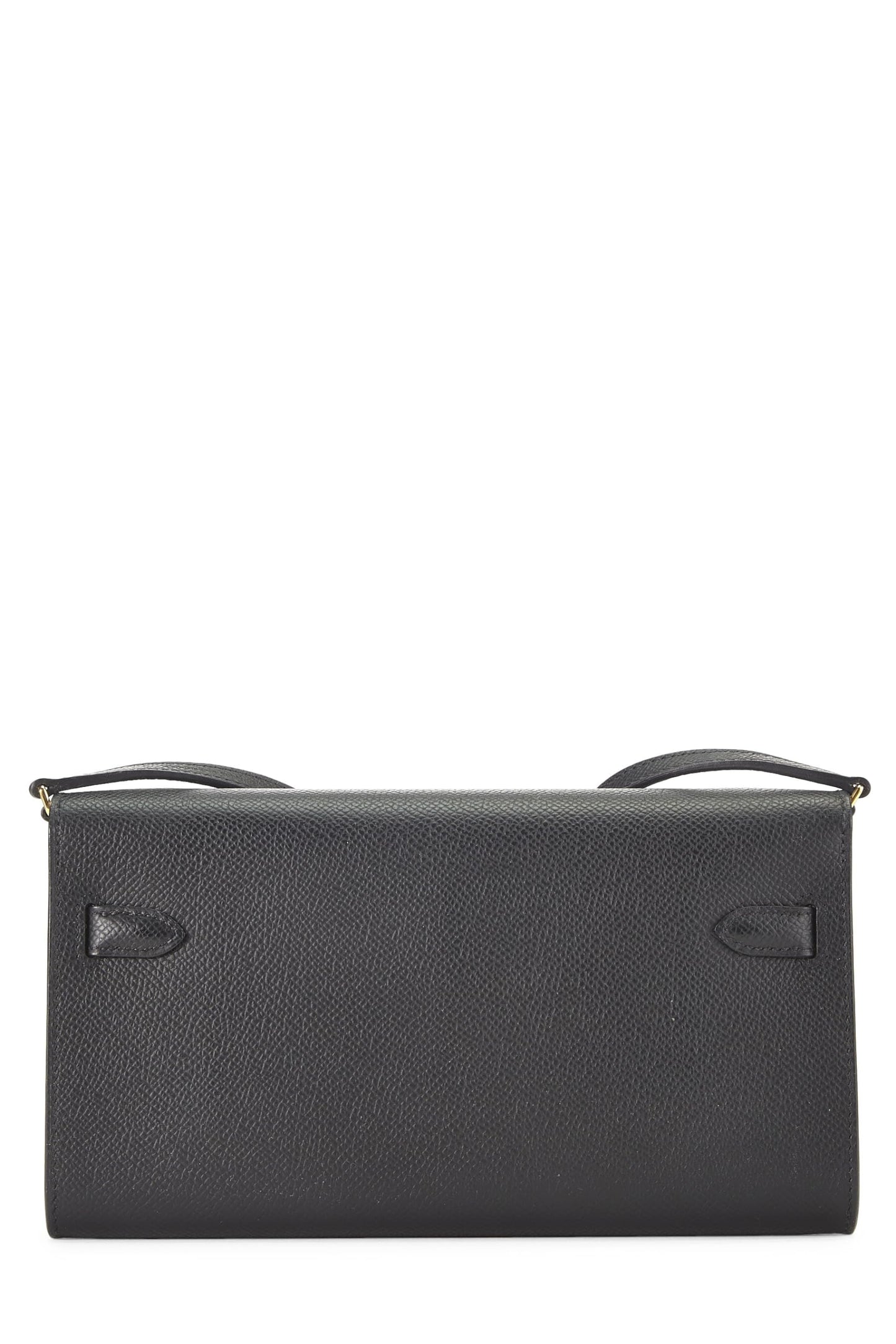 Hermès, Pre-Loved Black Epsom Kelly To-Go Wallet on Strap, Black