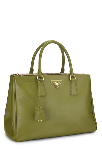 Prada, Pre-Loved Green Saffiano Galleria Tote Medium, Green