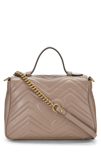 Gucci, sac à main GG Marmont en cuir rose d'occasion, petit modèle, rose