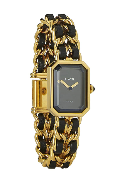 Chanel, reloj Premiere grande en negro y dorado Pre-Loved, negro