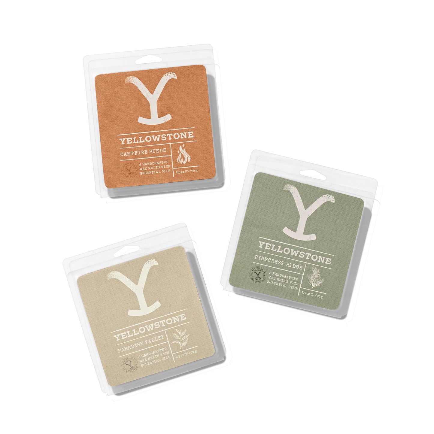 Yellowstone Wax Melt 3 Pack, 2.5 oz - Paradise Valley, Campfire Suede, Pinecrest Ridge