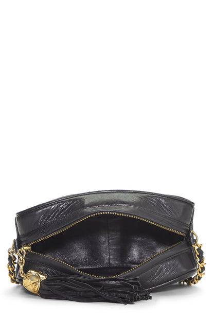 Chanel, Mini sac photo « CC » en cuir d'agneau noir d'occasion, noir