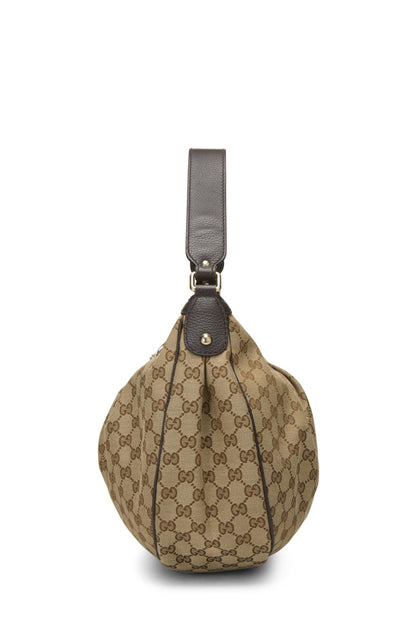 Gucci, sac hobo Sukey en toile GG marron d'occasion, marron