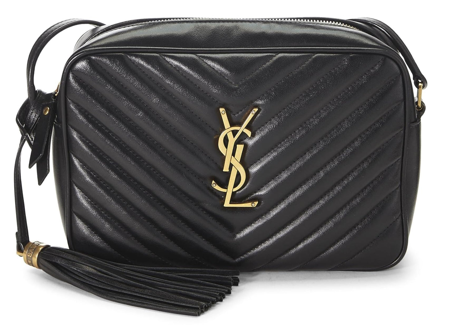 Yves Saint Laurent, Pre-Loved Black Quilted Calfskin Lou Camera Bag, Black