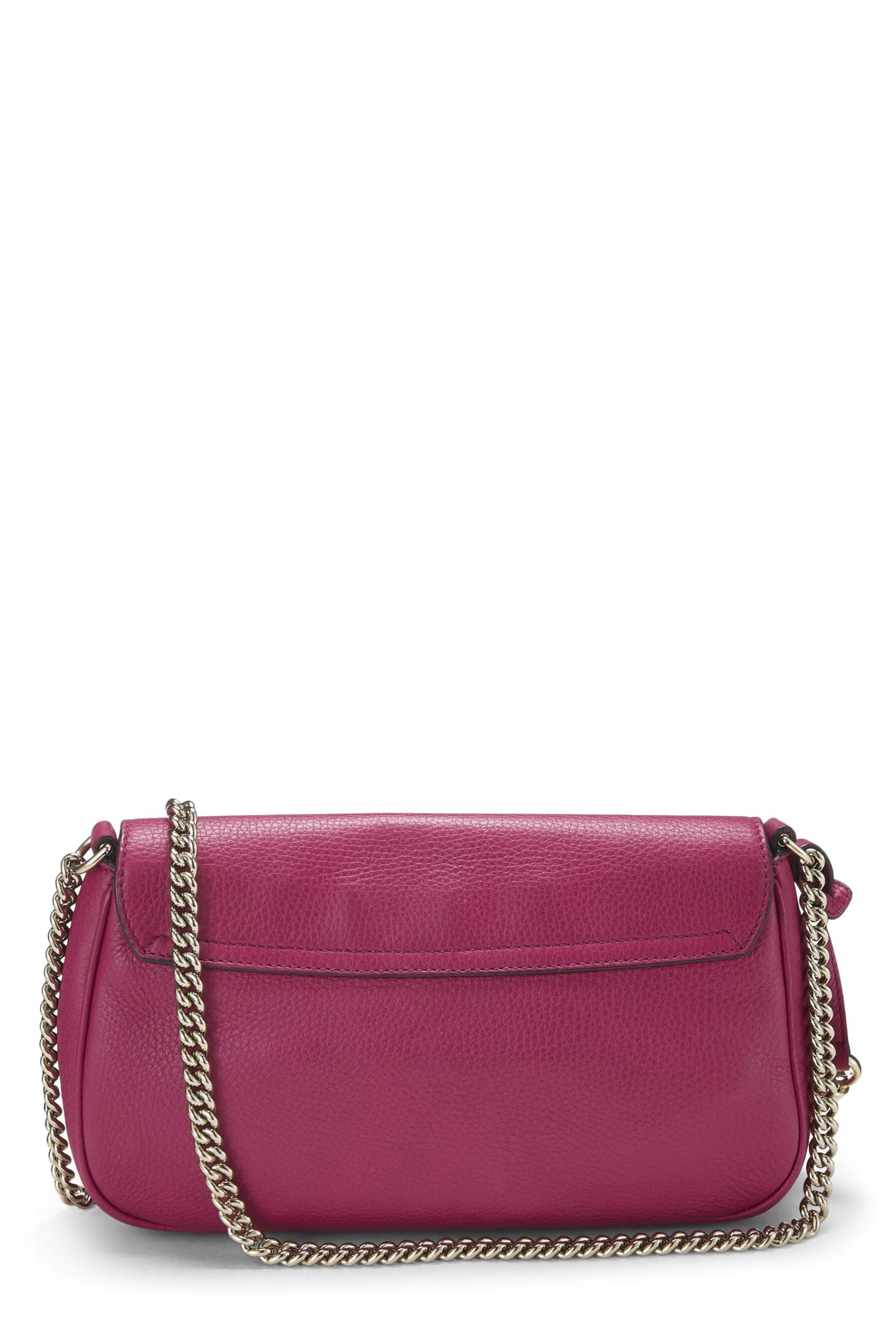 Gucci, Pre-Loved Pink Grained Leather Soho Chain Flap Crossbody, Pink