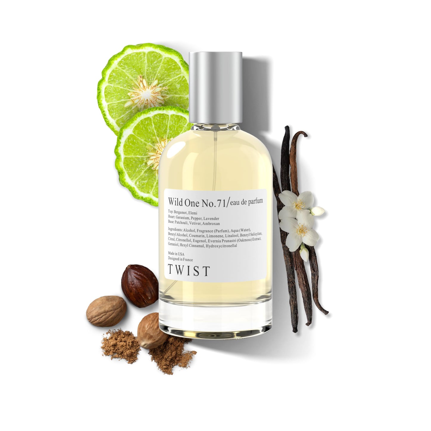 Twist - Wild One No. 71 - Eau De Parfum Inspired by Sauvage, Long-Lasting Perfume For Men, Paraben Free, Vegan, Clean Ingredients, Fragrance - Spray 100 ml | 3.4 fl. oz.