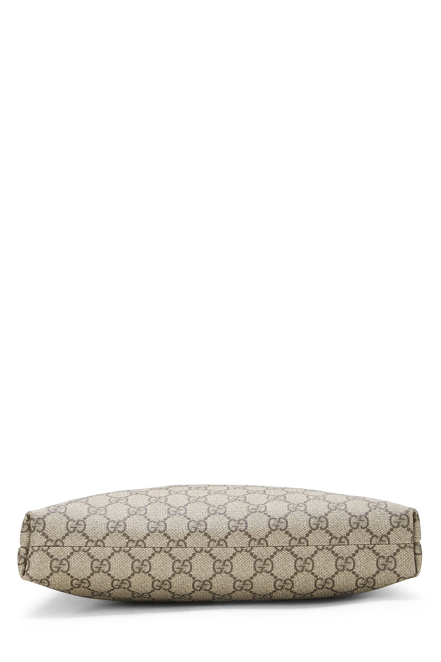 Gucci, sac messager plat en toile GG Supreme d'origine d'occasion, marron