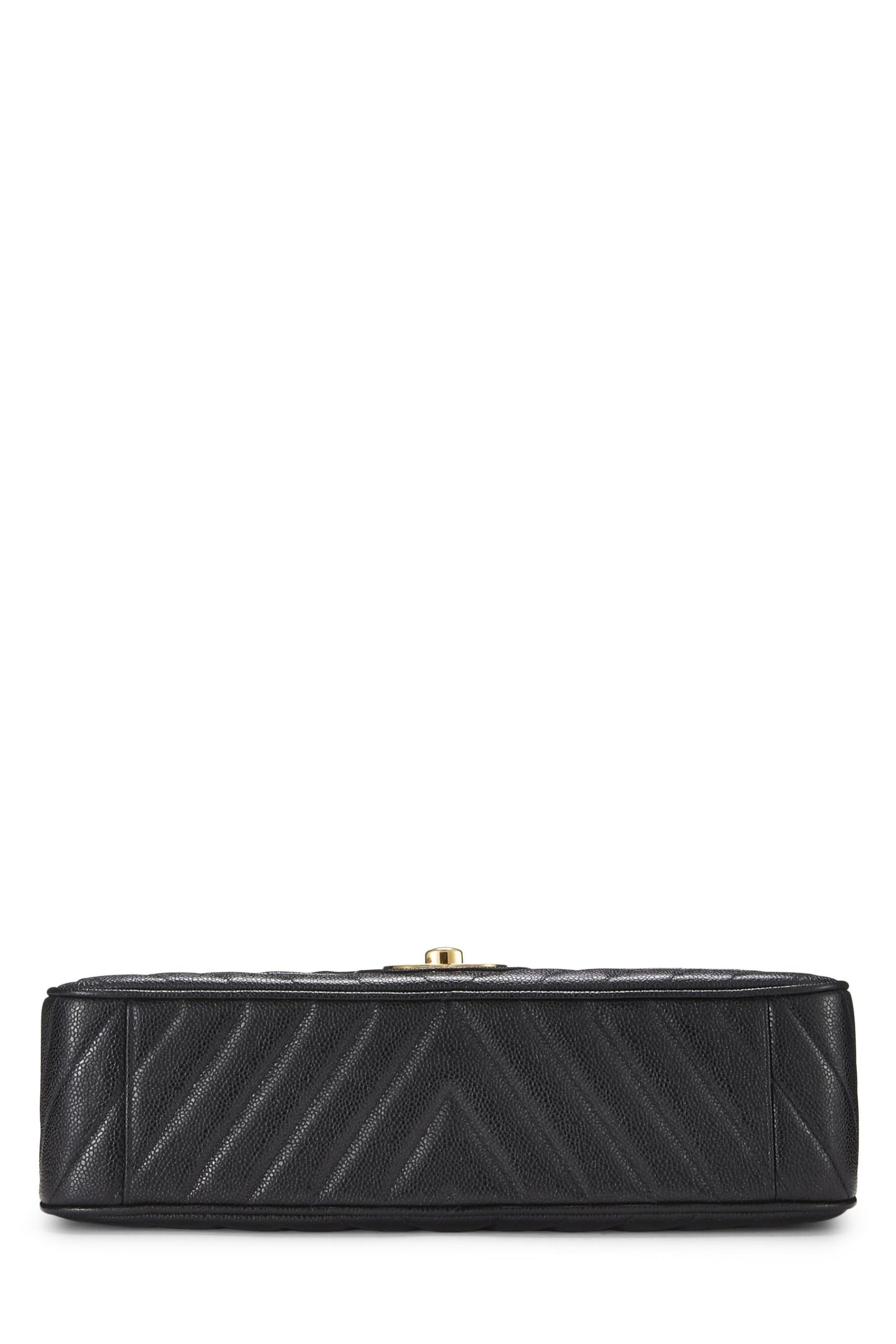 Chanel, Pre-Loved Black Chevron Caviar Half Flap Maxi, Black