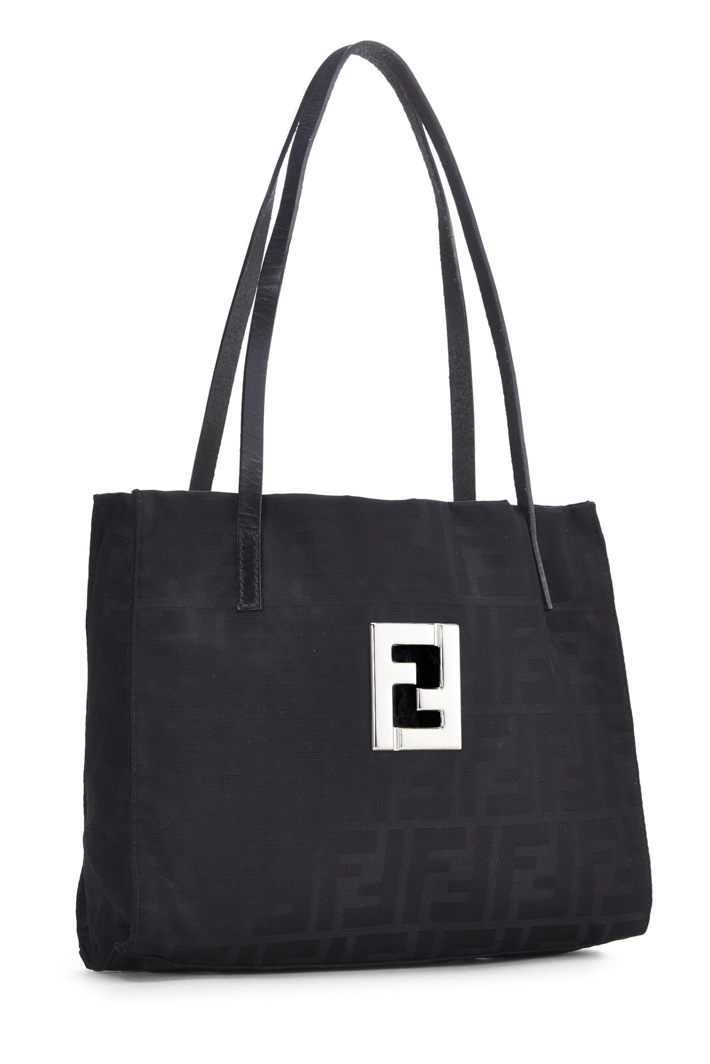 Fendi, Pre-Loved Black Zucca Nylon Tote Small, Black