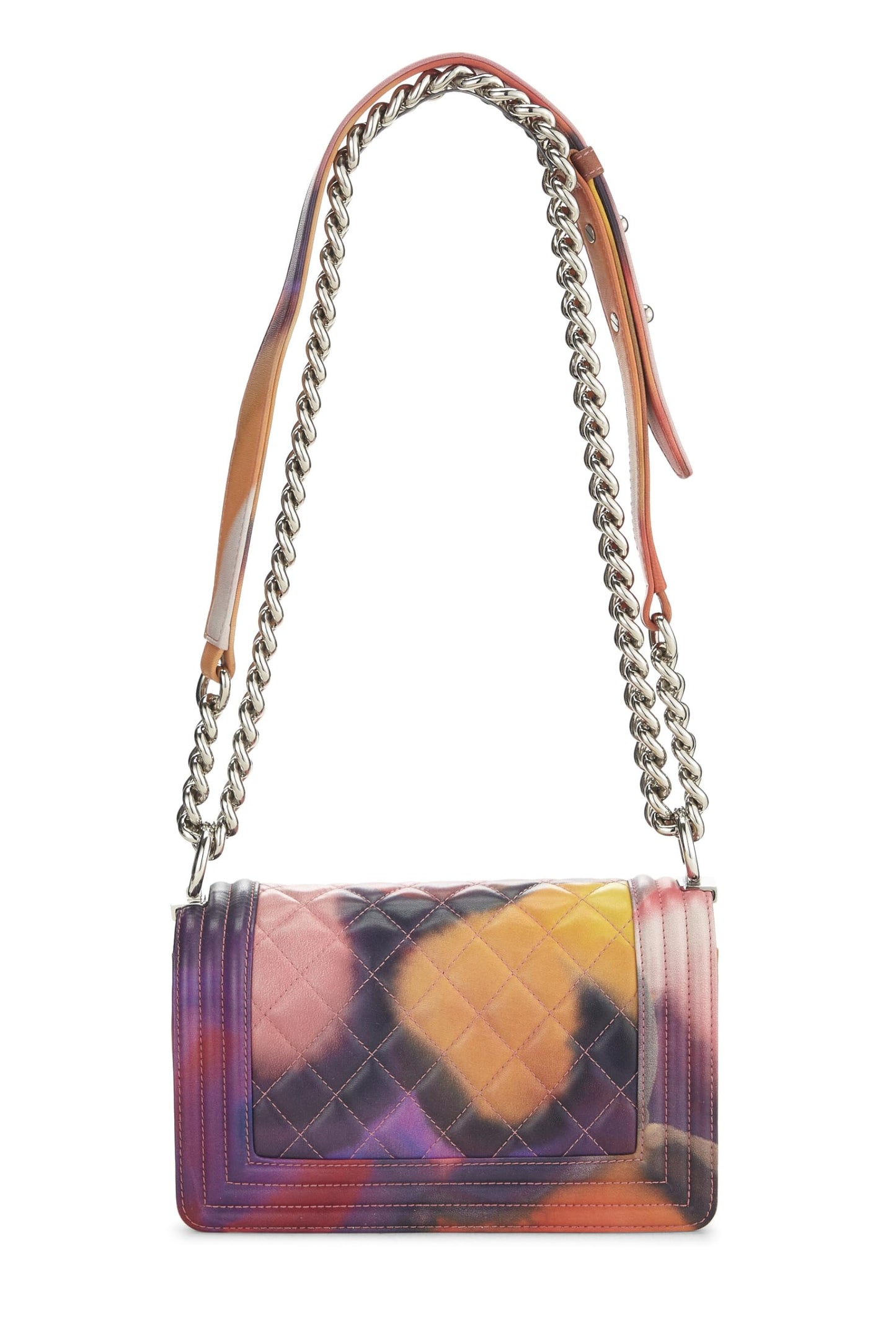 Chanel, Bolso pequeño Flower Power Boy de piel de cordero acolchado multicolor Pre-Loved, Multi