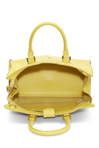 Yves Saint Laurent, Pre-Loved Piel De Becerro Amarilla Classic Y Cabas Small, Amarillo