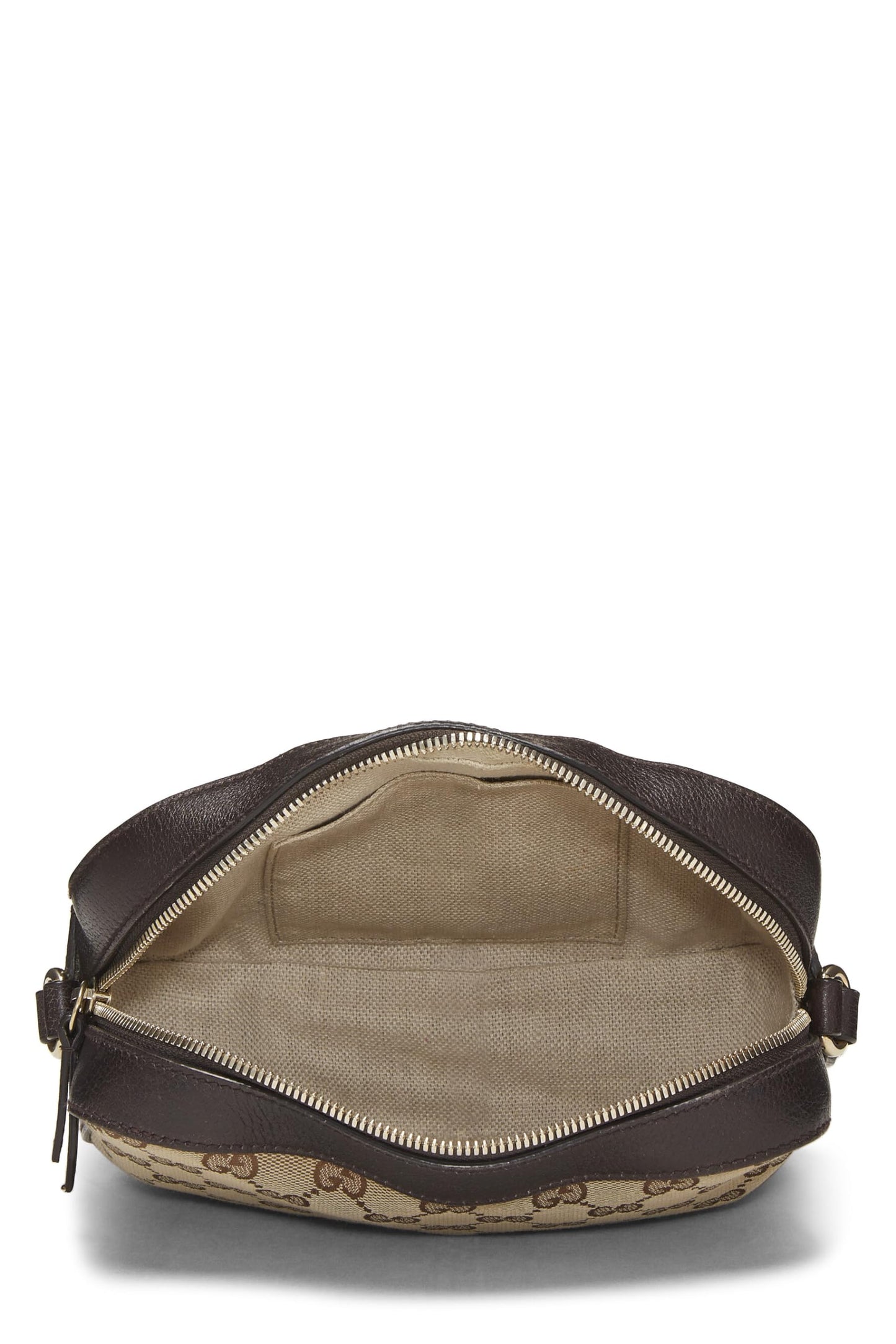 Gucci, Pre-Loved Original GG Canvas Webby Shoulder Bag Small, Brown