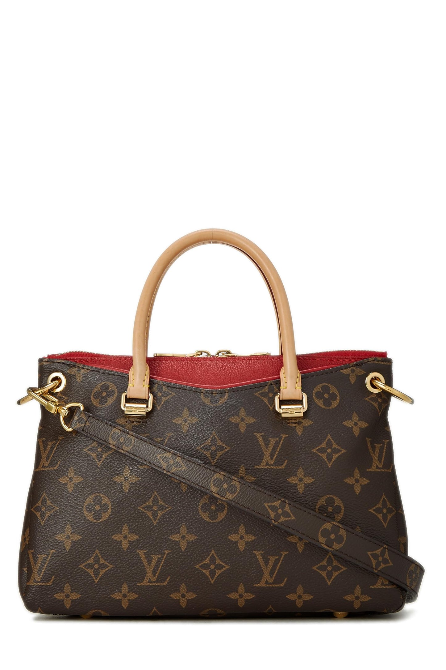 Louis Vuitton, Pallas BB de lona con monograma rojo Pre-Loved, Rojo