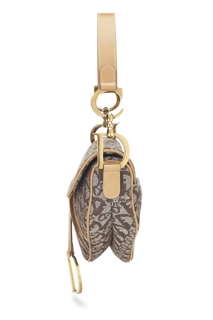 Dior, Sacoche en toile marron Trotter d'occasion, beige