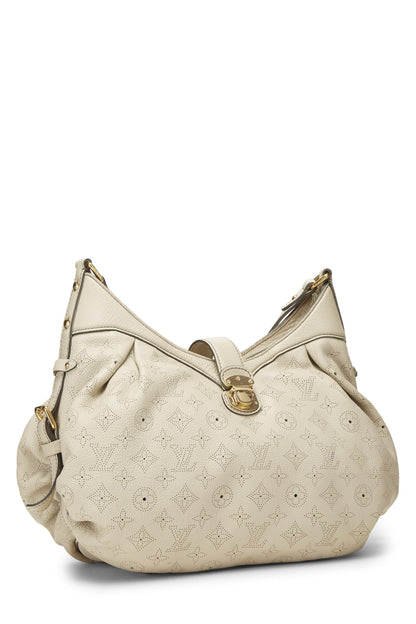 Louis Vuitton, sac à main en cuir Mahina XS blanc monogrammé d'occasion, blanc