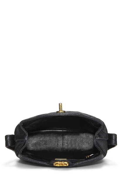 Chanel, Bolso de hombro de caviar negro Pre-Loved, Negro