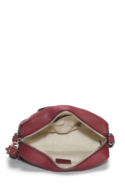 Gucci, Pre-Loved Burgundy Grained Leather Studded Soho Disco, Burgundy