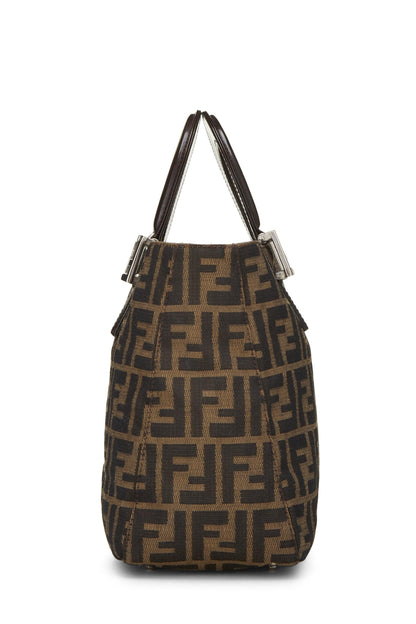 Fendi, Bolso pequeño de lona Zucca marrón Pre-Loved, Marrón